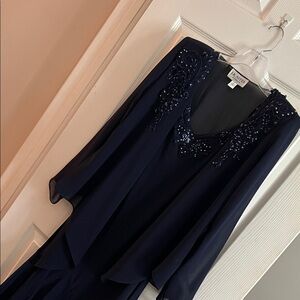 Elegant Navy Asymmetrical Dress